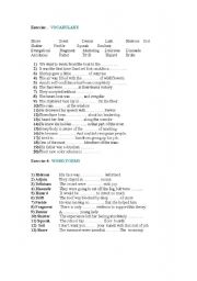 English worksheet: helpfull vocabularies and word forms