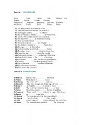 English Worksheet: helpfull vocabularies and word forms