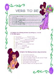 English Worksheet: Verb to be