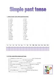 English Worksheet: Past simple tense