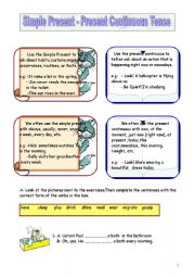 English Worksheet: simple present or present continuous