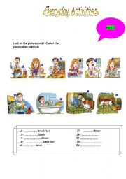 English Worksheet: Daily activities 2