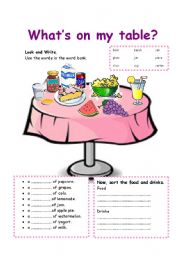 English Worksheet: Whats On My Table?