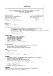 English Worksheet: Lesson Plan - 