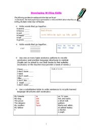 English Worksheet: writing activities