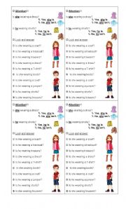 English Worksheet: YesNo questions (clothes)