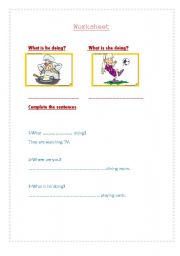 English Worksheet: present continuous