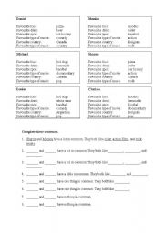 English Worksheet: Things we have in common...