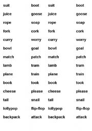 English Worksheet: Rhyming Words