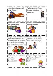 English Worksheet: speaking cards set 2