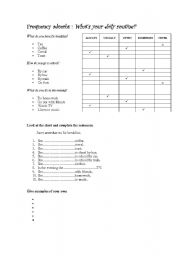 English worksheet: frequency adverbs