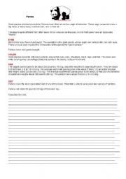 English Worksheet: PANDAS