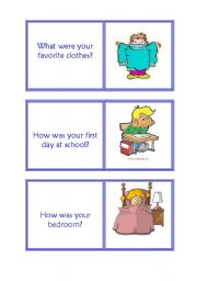 English Worksheet: 6th part childhood,was,were