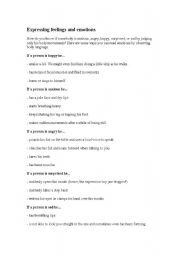 English worksheet: Feelings and emotions handout