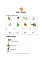 English worksheet: Pets