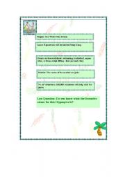 English Worksheet: Sports: Beijing Olympics 2008