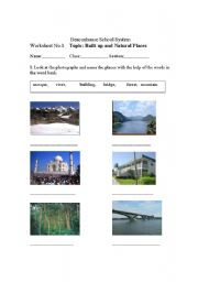 English Worksheet: Identifying Physical and Human Features