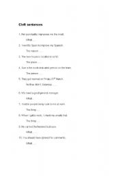 English Worksheet: cleft sentences