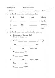 English worksheet: is this?