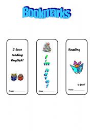 English worksheet: Bookmarks