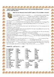 English Worksheet: Kitchen Cooker Cloze