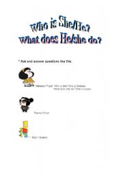 English worksheet: Wh questions + funny characters
