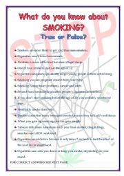 English Worksheet: What do you know about smoking?