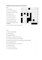 English Worksheet: crossword puzled