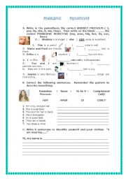 English Worksheet: Possesive Pronouns