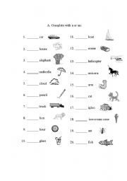 A Or An Esl Worksheet By Ichacantero