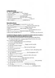 English Worksheet: Comparative and Superlative