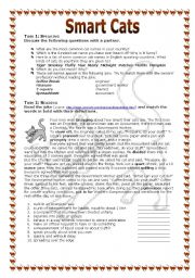 English Worksheet: Smart Cats