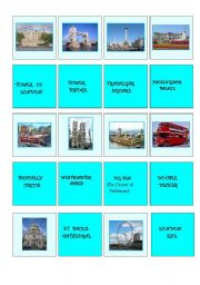 English Worksheet: London - memory game