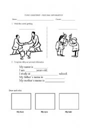 English Worksheet: Greetings - Personal information