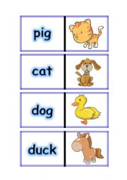 English Worksheet: FARM ANIMALS DOMINOES PART 1