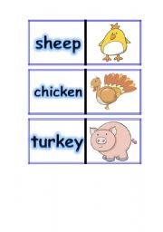 English Worksheet: FARM ANIMALS DOMINOES PART 4