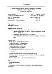 English Worksheet: Lesson plan - 