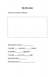 English worksheet: My Monster