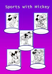 English Worksheet: Sports with Mickey