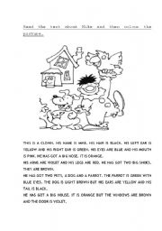 English Worksheet: Read and Colour