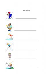 English worksheet: Can / Cant