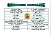 English Worksheet: CLASSROOM COMMANDS