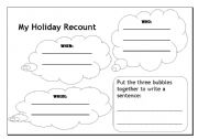 English Worksheet: My holiday recount