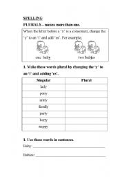 English worksheet: Spelling