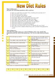 English Worksheet: New Diet Rules