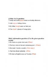 English Worksheet: making questions