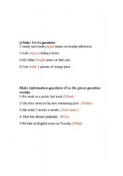 English worksheet: making questions