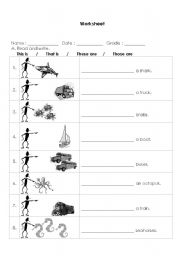 English Worksheet: This/That These/ Those