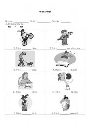 English Worksheet: His/Her