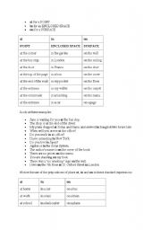 prepositions of place and time